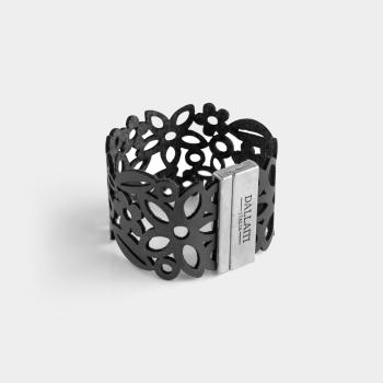 Apple skin Armband "Flower" in schwarz, Grösse M von Dallaiti