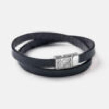 Apple Skin Armband mit einem 5 mm breiten Doppelband in schwarz und einem Magnetverschluss aus Metall - Grösse S - von Dallaiti