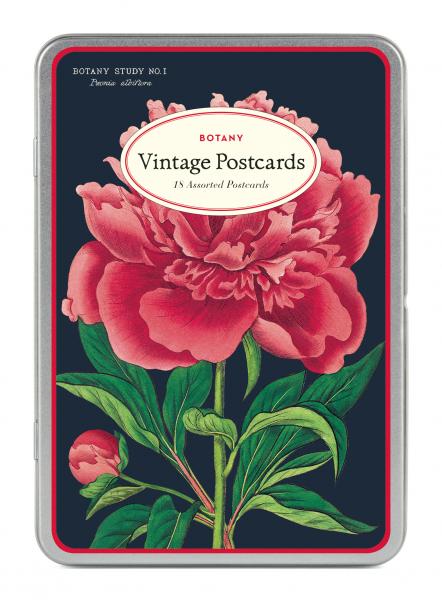 Botanik, Blumen Vintage Postkartenset von Cavallini